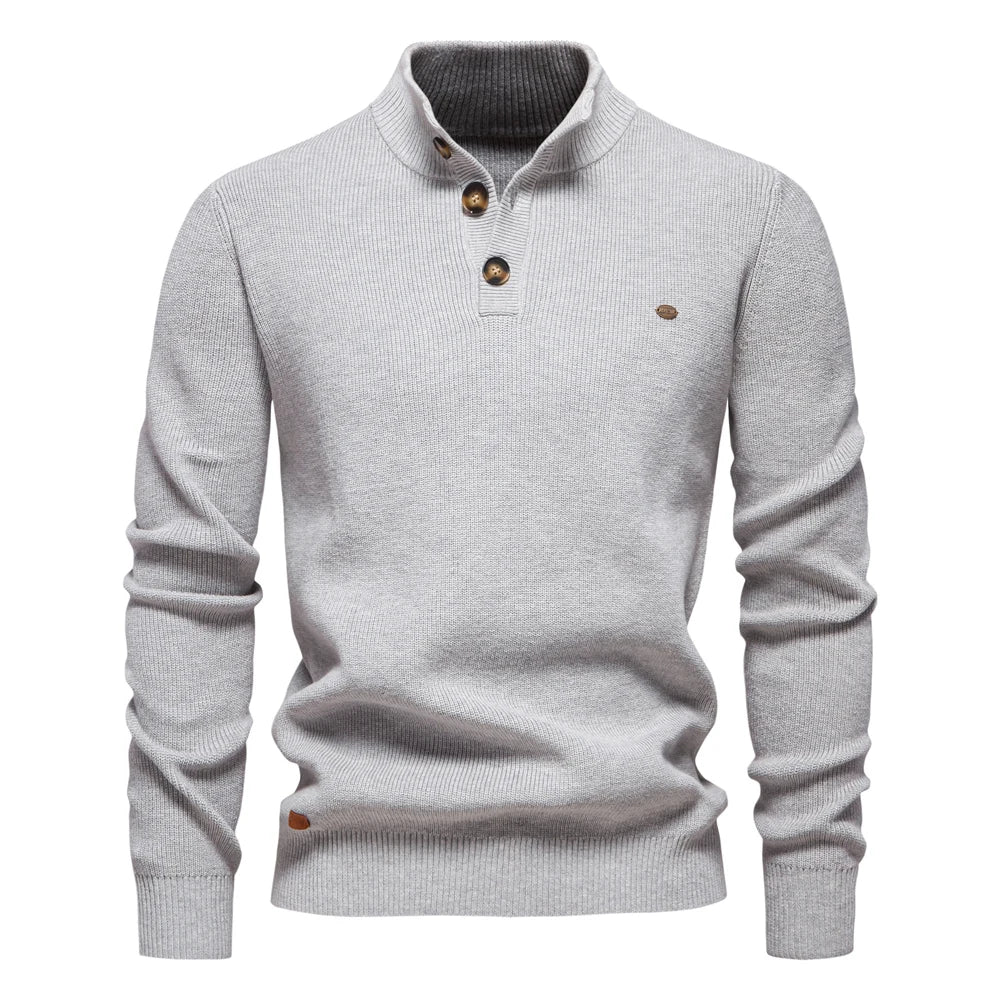 Matt | Men's Sweater With Button Design